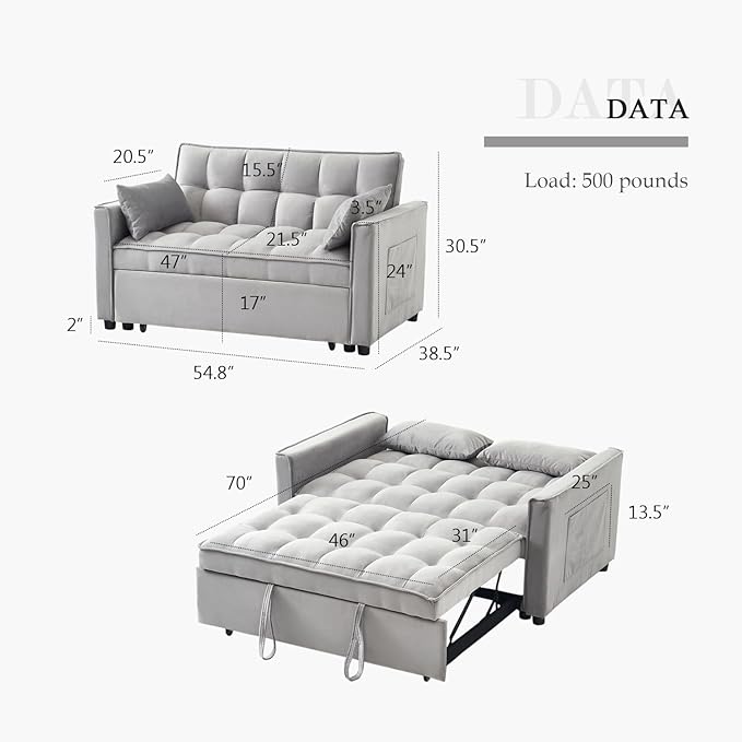 3-in-1 Convertible Sofa Bed