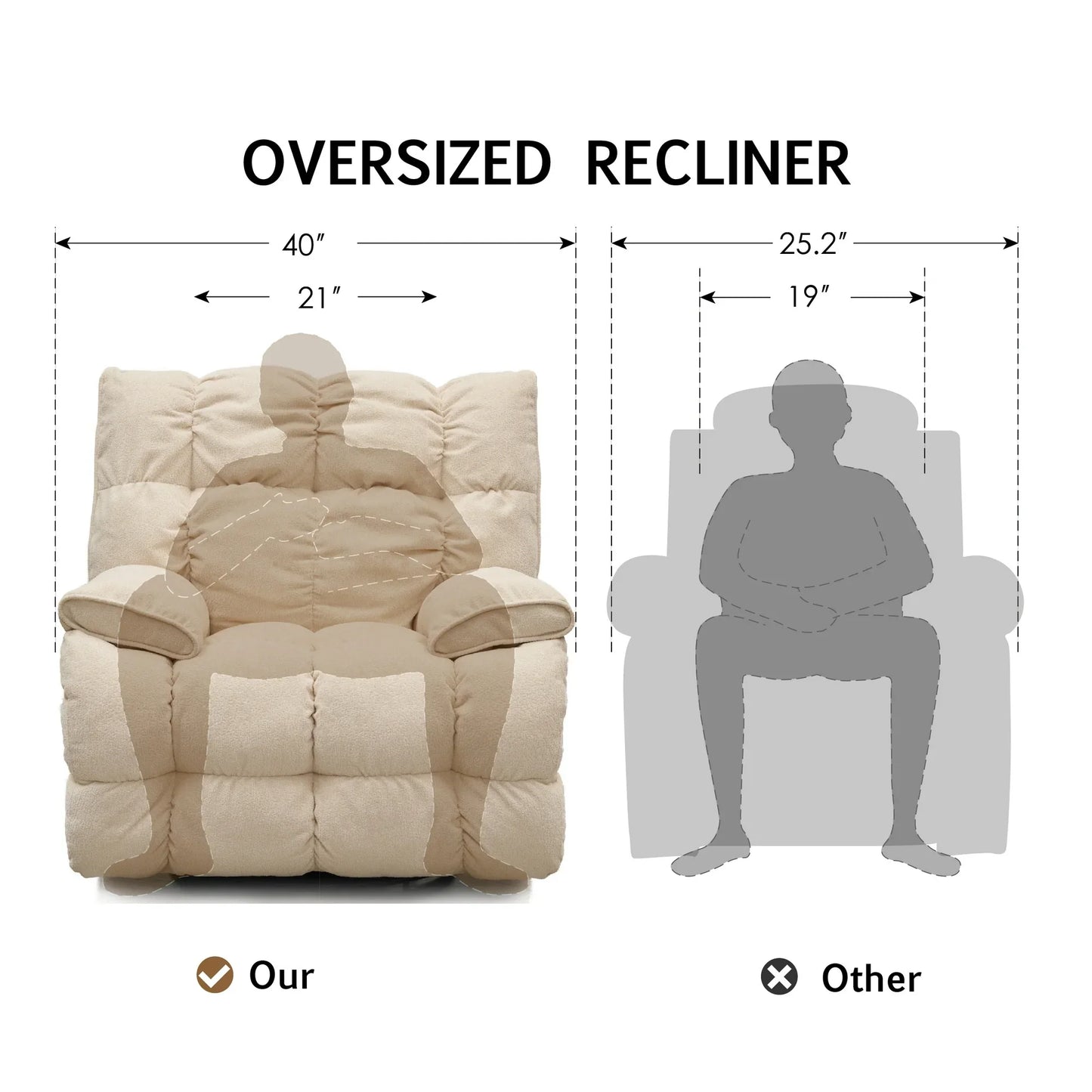 KingSize Rocker Recliner Chair