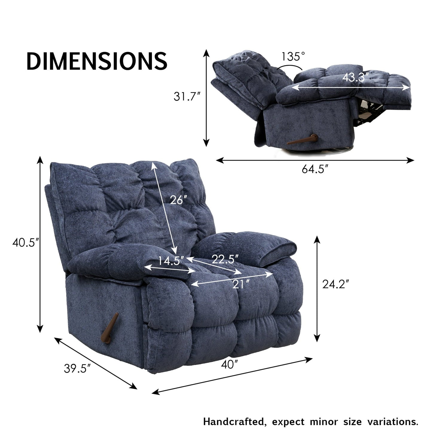 KingSize Rocker Recliner Chair