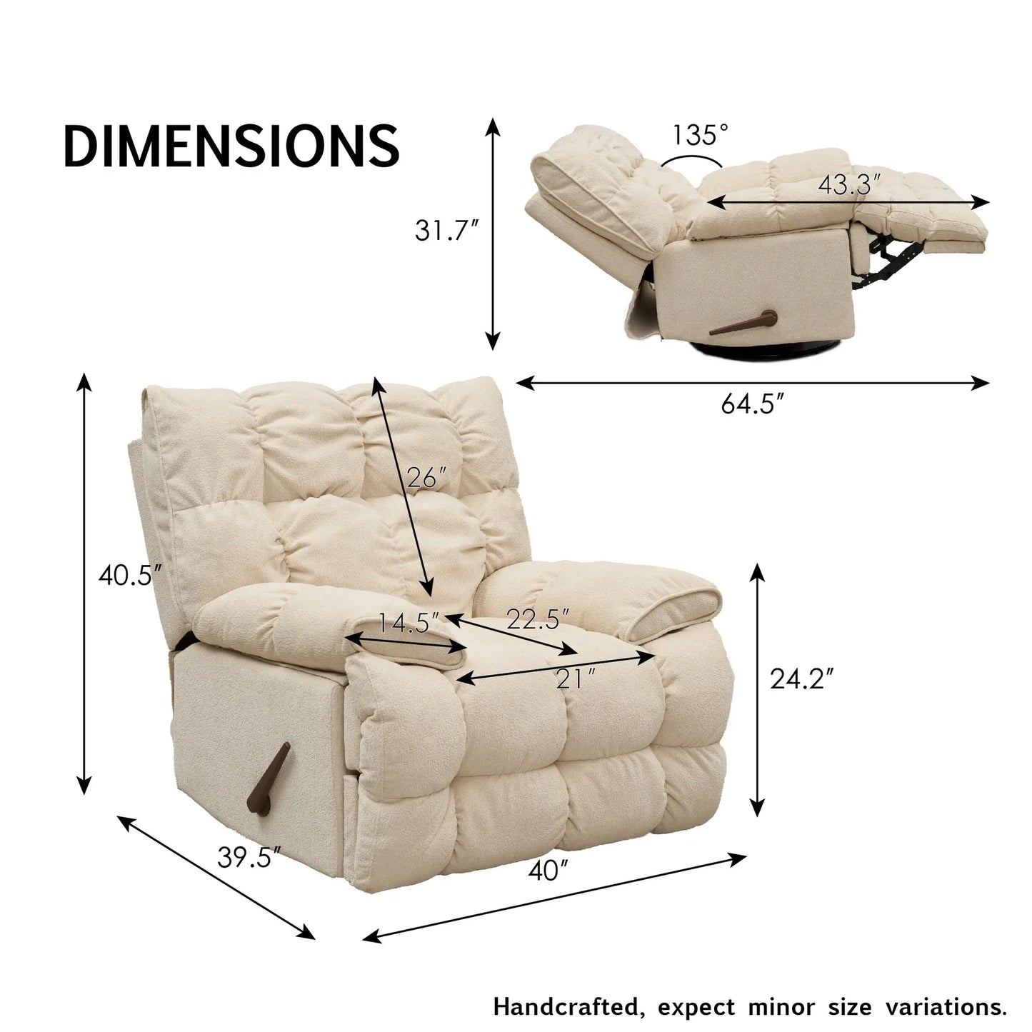 KingSize Rocker Recliner Chair